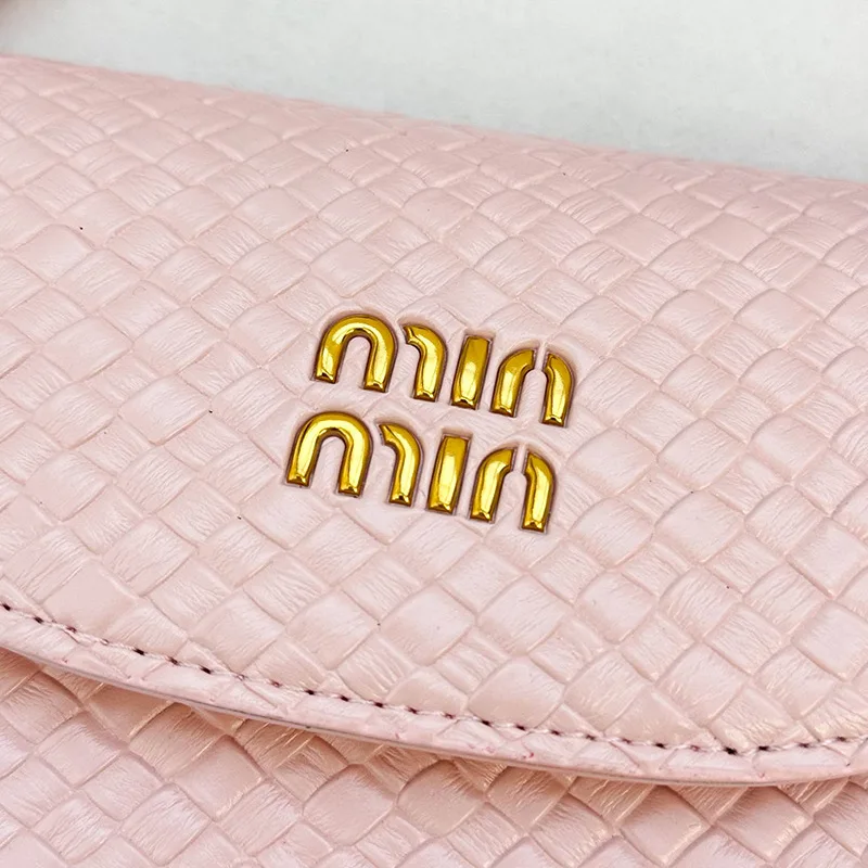 Tas Selempang Rhombus Gaya Miu Baru - Tas Lipstik Kulit PU Wanita dengan Tali Panjang yang Dapat Diganti dan Disesuaikan