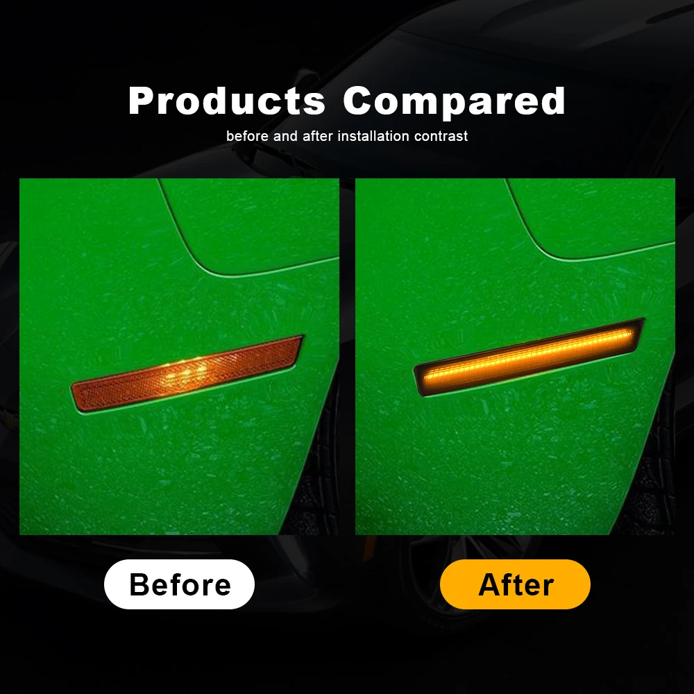 Front Side Turn Signal Light Rear Bumper Marker Lamp For Dodge Challenger 2015 2016 2017 2018 2019 2020 2021 2022 2023