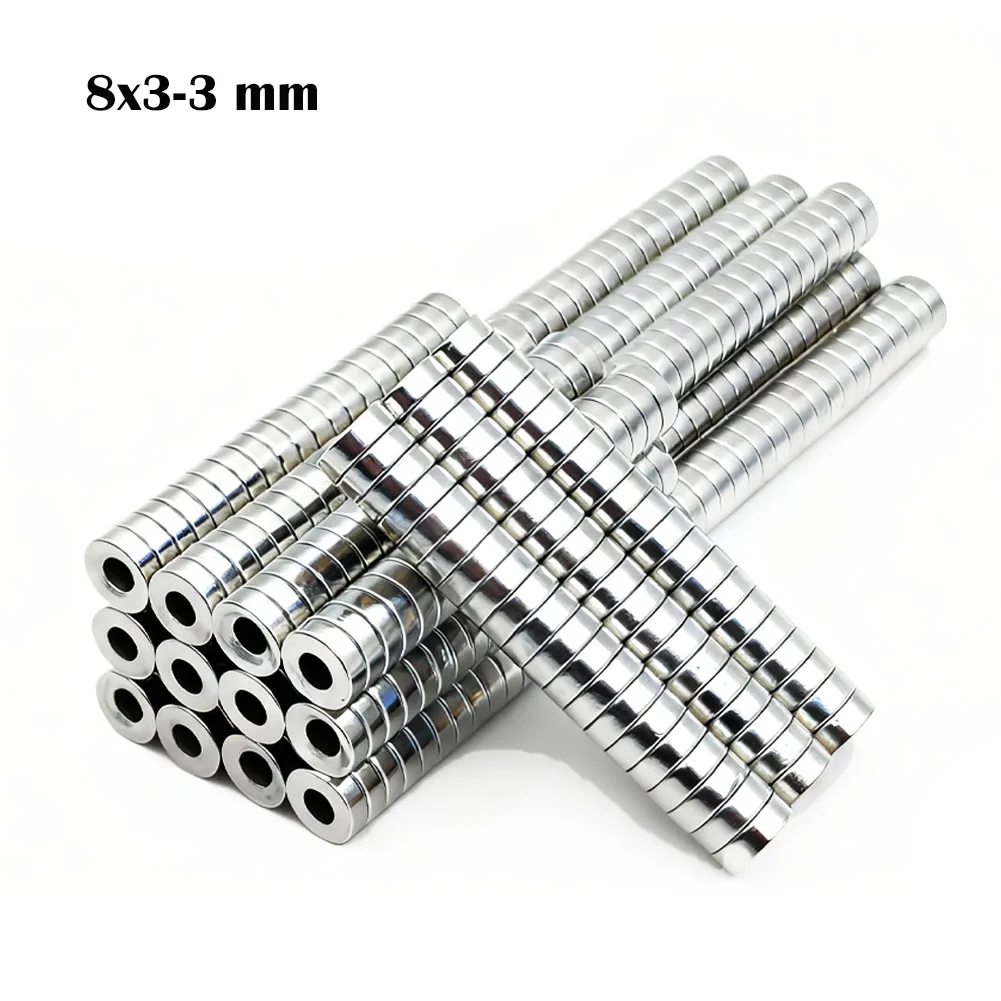 

Super Powerful Round With Holes 8x3-3mm Magnet Neodymium Magnet NdfeB N35 Strong Permanent Magnetic imanes Refrigerator Magnet
