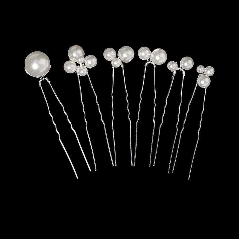 Flower Crystal Hair Bridal Hairpins Accessories U-shaped pearl Hair Jewelry Fashion Design Headpiece Headwear Gift