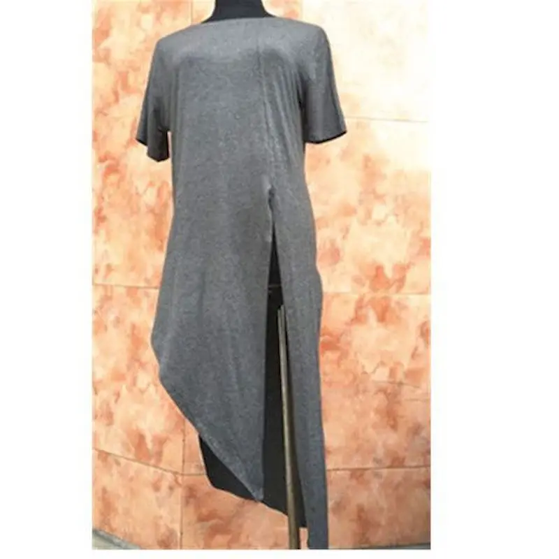 American Style T-shirts for Women Summer Trendy Design Irregular Bottoming Mid-length Top Tshirt O-neck Oversized T Shirt