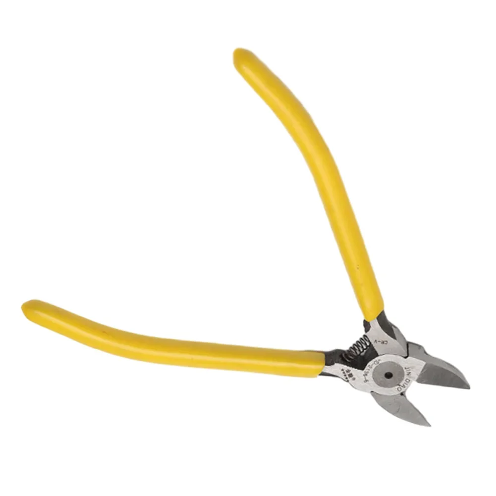 Flush Cut Side Cutter Diagonal Cutting Plier Wire Cable Nippers for Copper Wires and Precision Parts 5 Yellow Handle