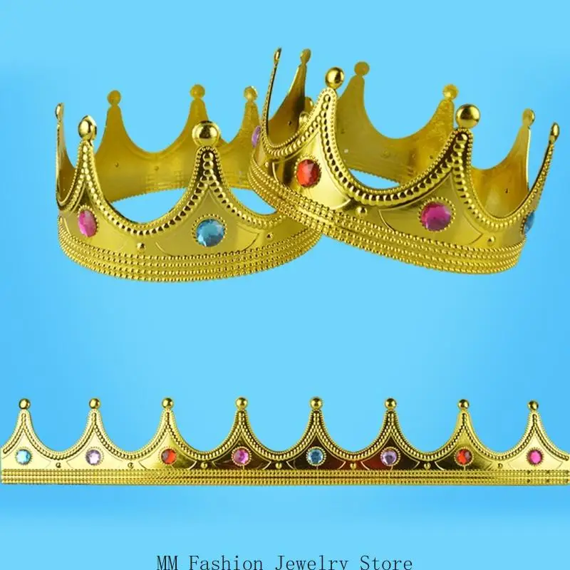 D0UB Golden Princed and King Crowns Halloween Dressing Up Costume Accessories Gifts
