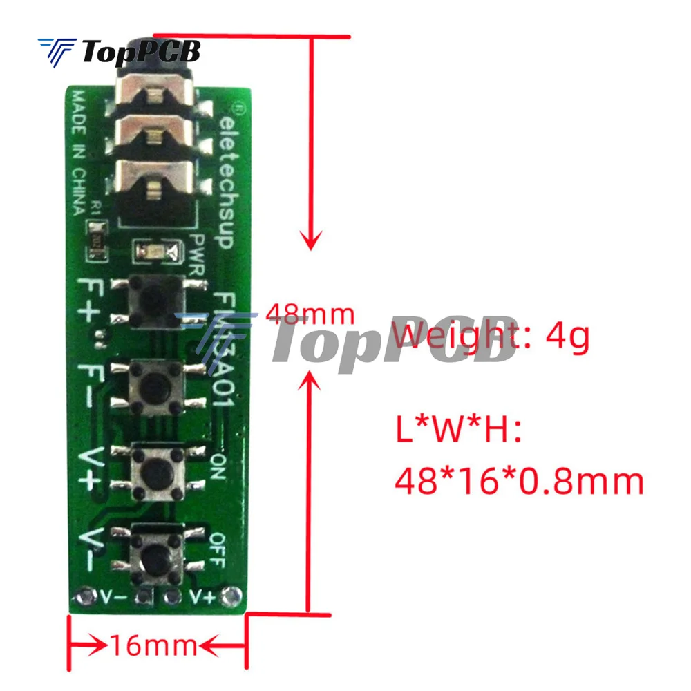 Two-channel Stereo VHF FM Radio Module FM Receiver Board 76MHz~108MHz DC 3.7V-18V