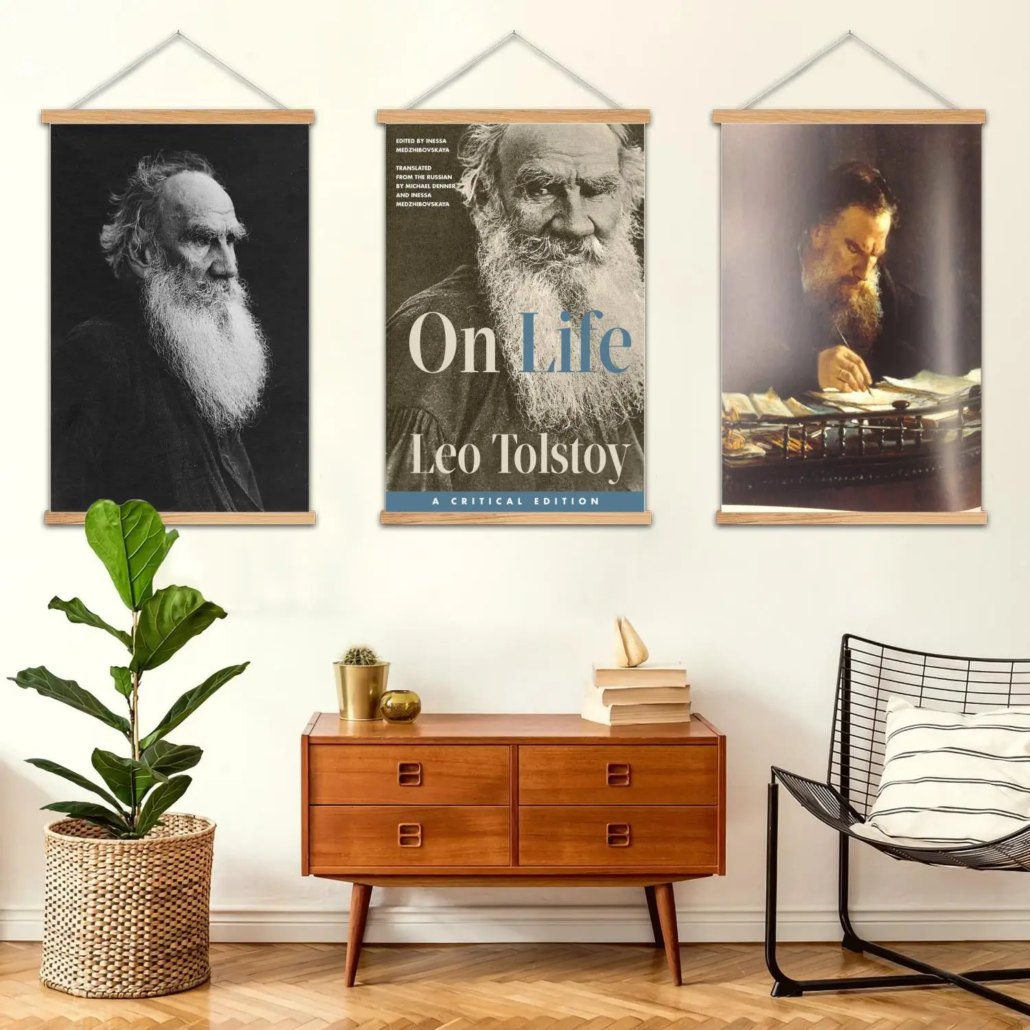 Leo Tolstoy Framed Wall Painting Canvas Art Poster and Wall Art,  Modern Family Bedroom Decor, Posters,Decorative painting