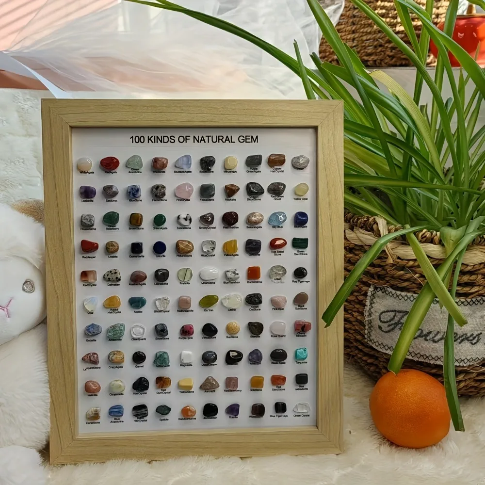 100 Types of Mineral Stone Set: Crystal, Agate, Fluorite, Phoenix Stone, Obsidian | Home Decor, Living Room & Study Decoration