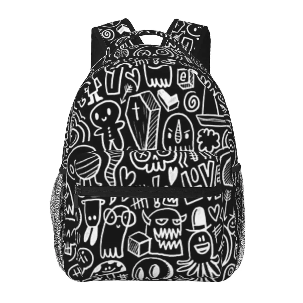 

Chalk Doodles Backpacks Teenager Bookbag Students School Bag Travel Rucksack Shoulder Bag