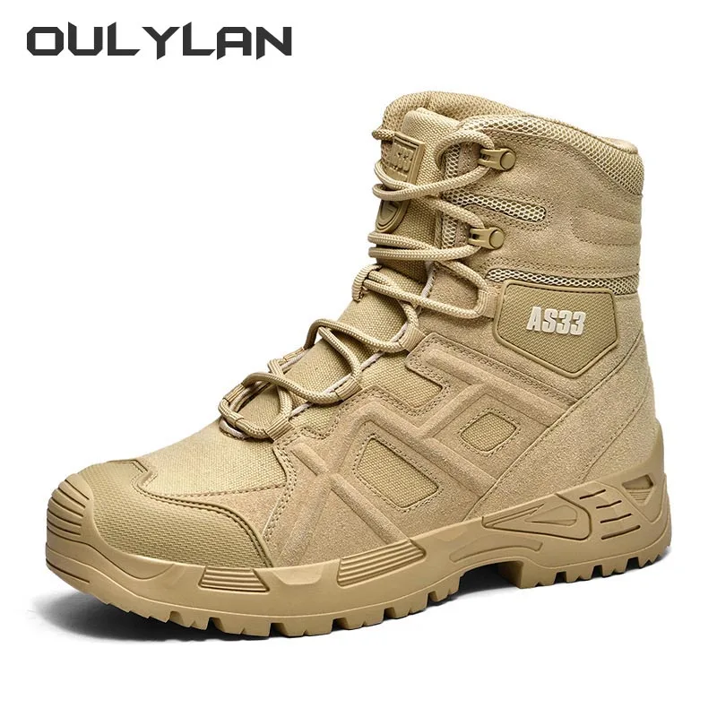 Camping Training Shoes Combat Desert Ankle Boots Army Tactical Boots Men Summer Outdoor Climbing Military Hiking Boots Male