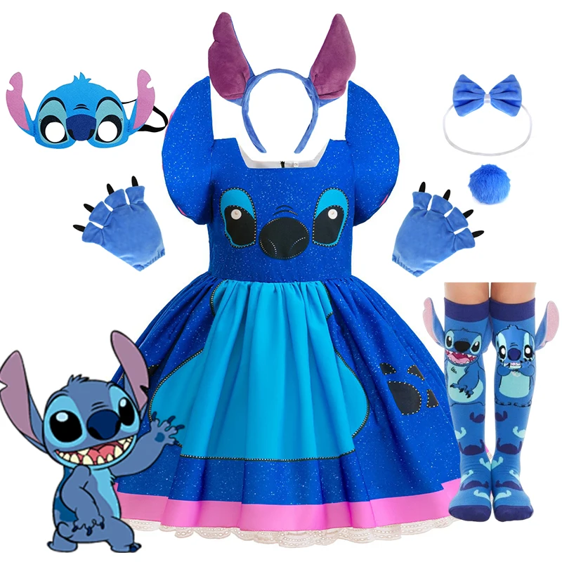 Disfraz de juego de rol de punto de Disney para bebé, bonito vestido de princesa de dibujos animados, puesta en escena, Halloween, Purim, Carnaval, vestido para niños