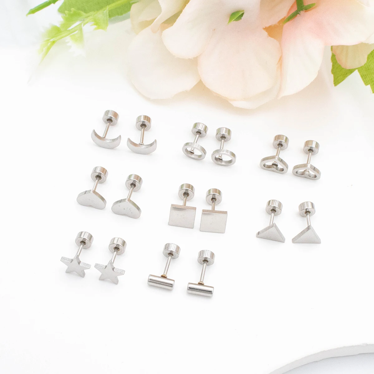 24 قطعة الأذن الجراحية الصلب ترصيع الشفاه Labret خواتم الأذن الزنمة اللولب الغضروف الفص رجل الشرير القوطية أقراط هيئة ثقب المجوهرات