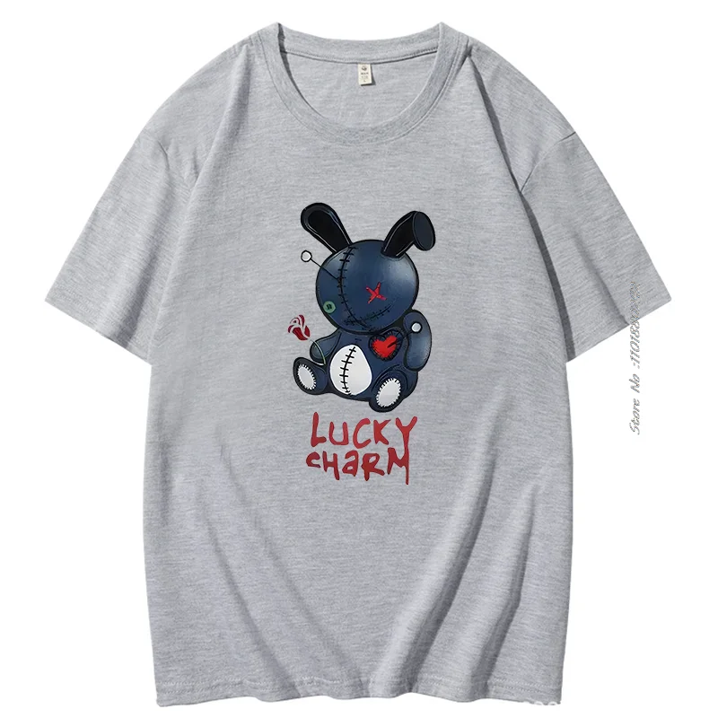 Lucky Charm Patchwork Fashion Graphic T Shirts Summer Cotton Short Sleeve T-Shirt Harajuku Streetwear New Shirts And T-Shirts