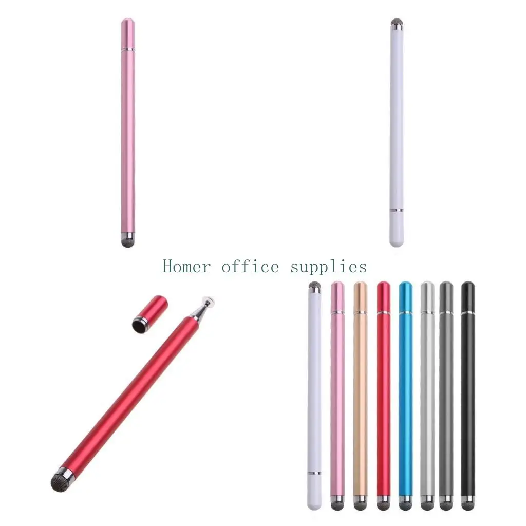 

K43B High-Sensivity Cloth Capacitive Dual-tip Universal Touchscreen Pen for All Tablets Cell Phone Transparent Cup