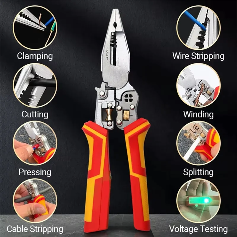 A69Z Pliers Electrician's Test Adjustable Blade Depth Hand Tools Wide Range Ofapplications