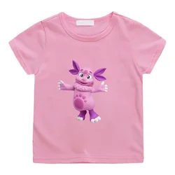 Kids Girls Tshirts Luntik Cartoon Moonzy Graphic Printing T-shirts Baby Short Sleeve Tees Girl Clothes Children Tops Tee Toddler