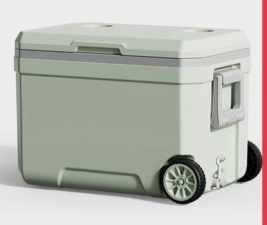 

Изоляционная рулевая тяга, уличный кемпинг, автомобиль, морская рыбалка, холодильник для кубиков льда, портативное ведро для льда большой емкости с колесом