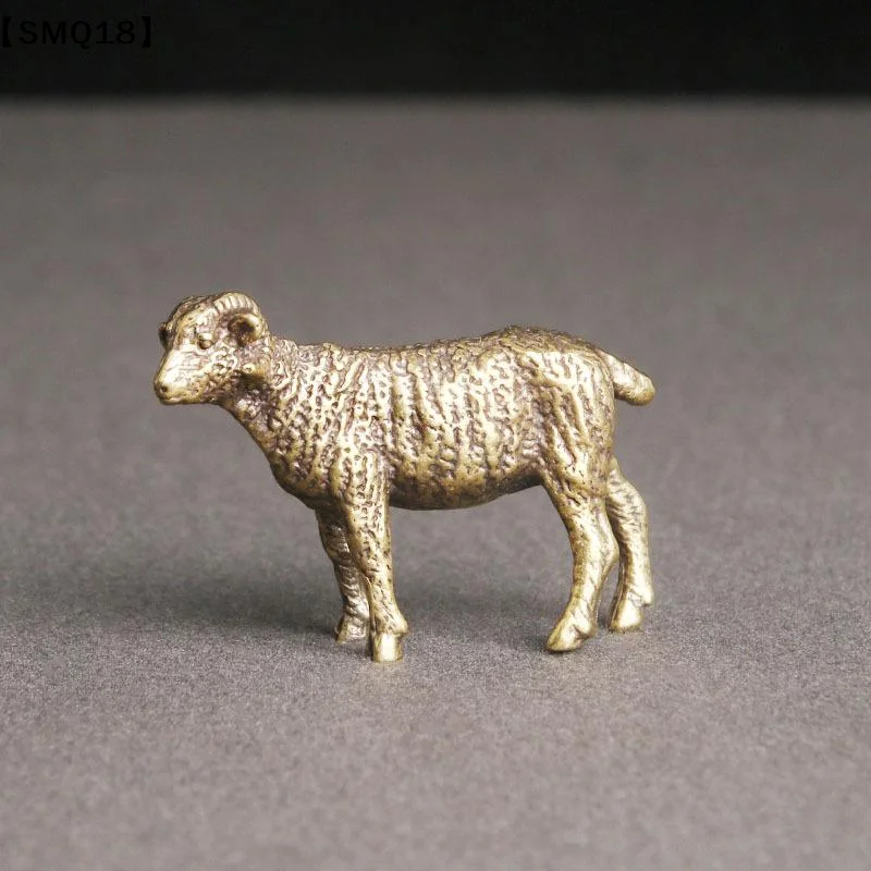 Copper Sheep Desktop Ornament Retro Old Bronze Ware Blessing Cultural Decor for Home Office Tabletop Gift