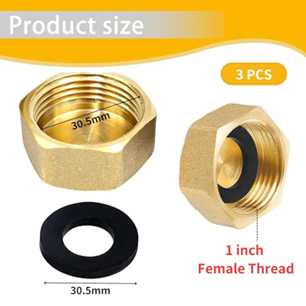 

Brass Pipe End Cap Brass Blanking Cap For Home Plumbing For Industrial Use 1-inch Female Thread Corrosion-resistant Brass