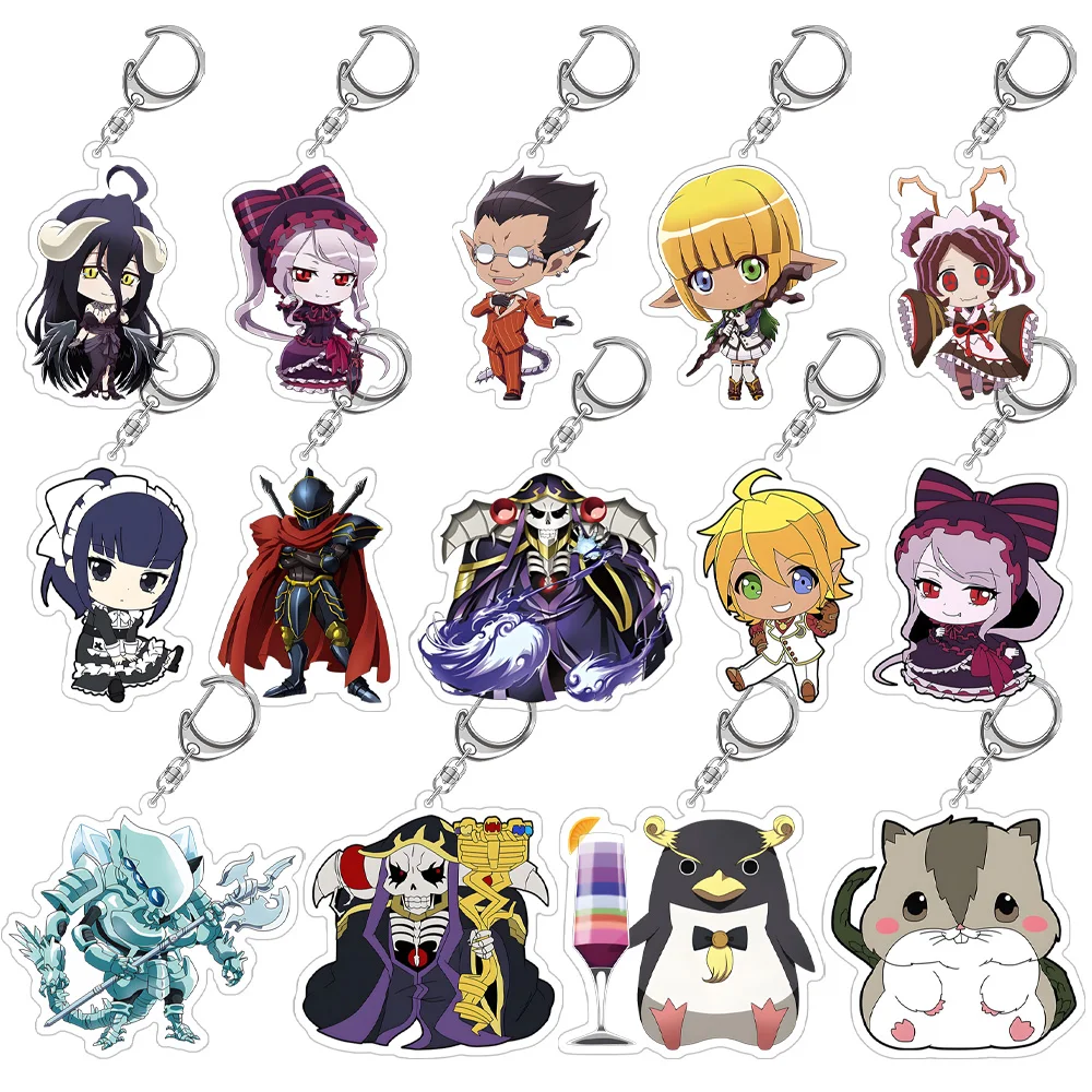 Lucky Seven periférico de animé Store Over Lord Ainz Albedo Shalltear Aura Mare Demiurge Cocytus Chara Ride Albedo llavero acrílico