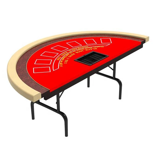 

YH 84 Inch New Design Thicken Stainless Steel Legs Folding Blackjack Poker Table With Chips Tray