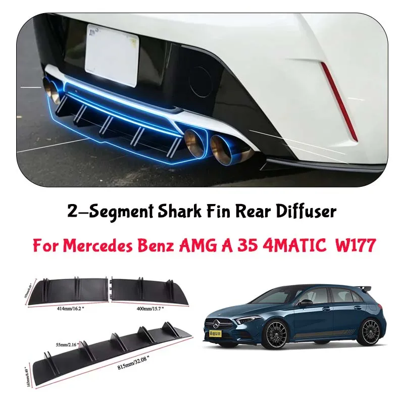For Mercedes Benz AMG A 35 4MATIC  Shark Fin Rear Diffuser Split Chassis Spoiler Auto Aerodynamic Parts Aerodynamic Modification