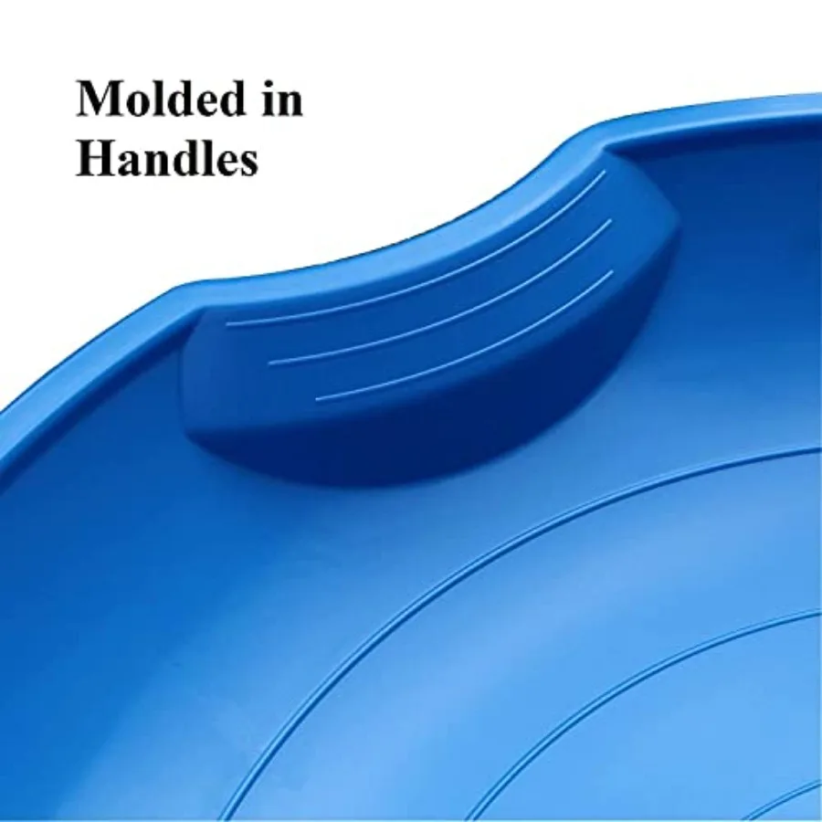 زلاجات الثلج المرنة ذات الصحن الطائر، 3 عبوات من 26 زلاجات صحن بلاستيكية مستديرة مع مقابض يدوية، برتقالي، أخضر ليموني، أزرق #3