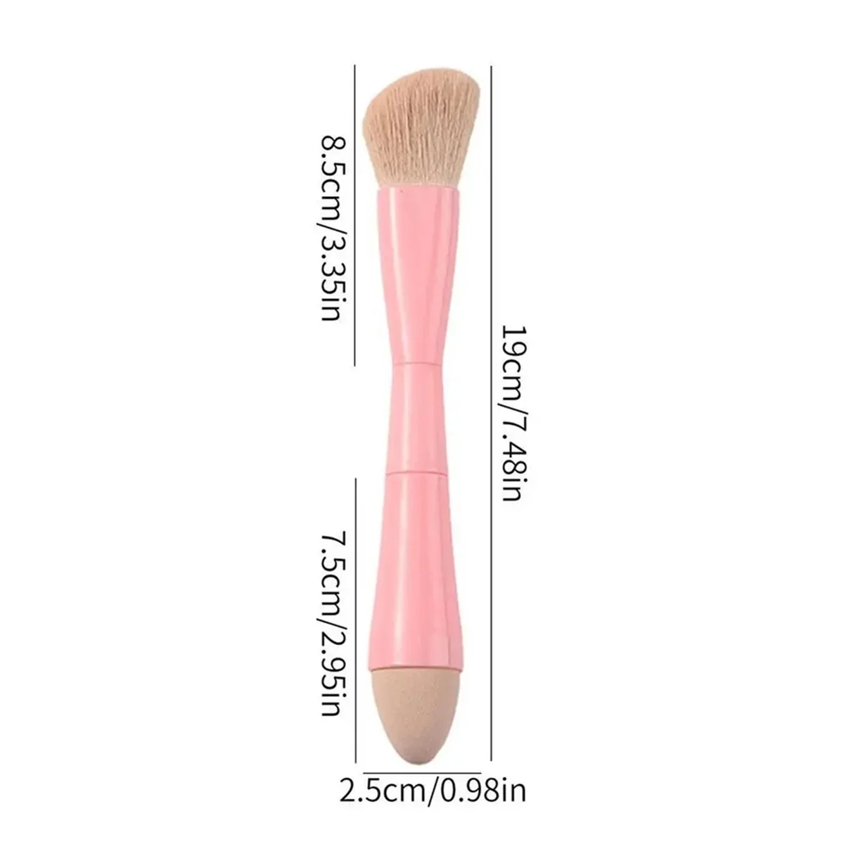 Double Ended Makeup Brush 4-In-1 Retractable Travel Cosmetic Brush Multifunctional Concealer Sponge Brush for Eyeshadow