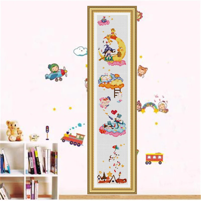 

SG048 Height Chart Table With Length Scale Cross Stitch Craft for Baby Cross stich Kit Package Embroidery Set Counted Kits