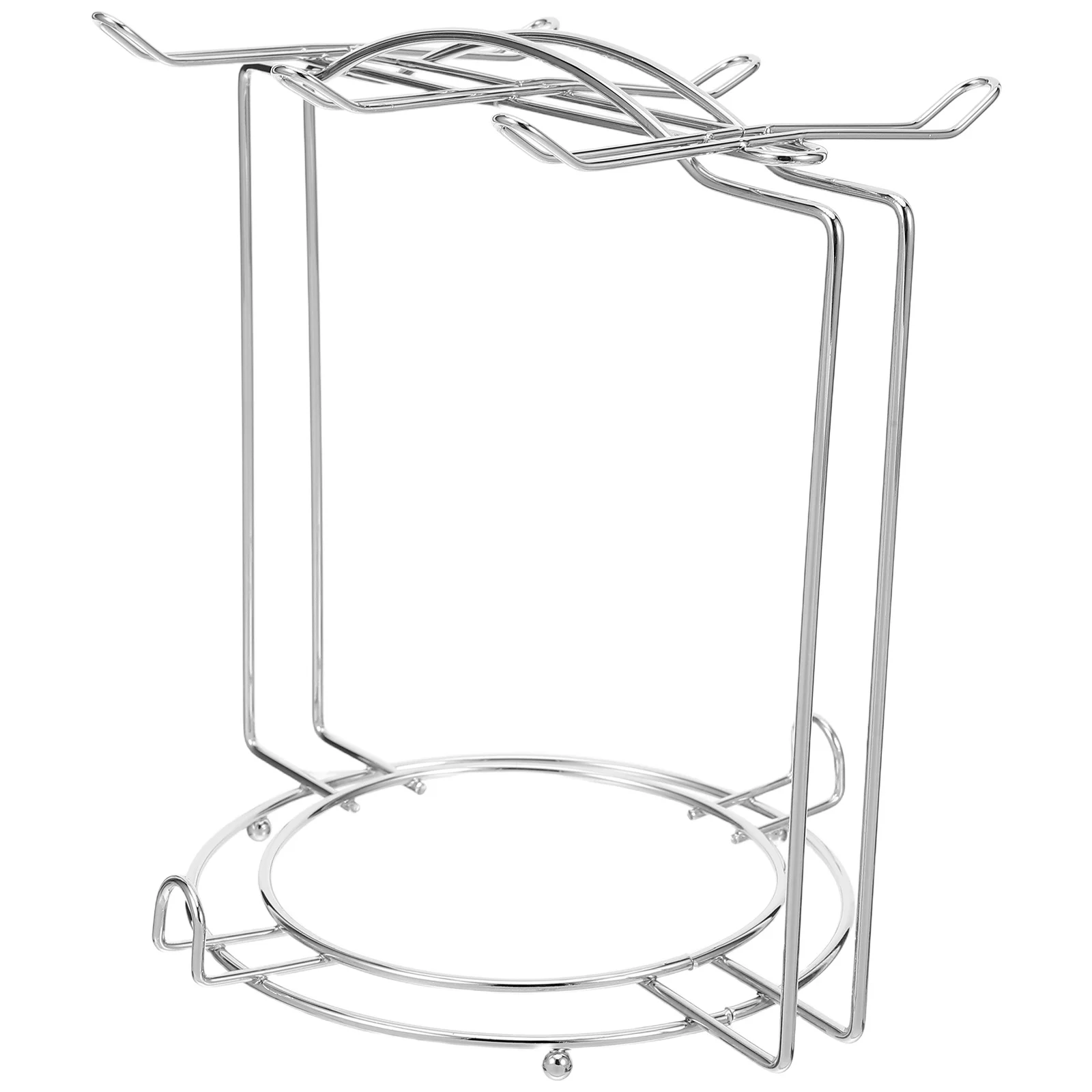 

Cup Plate Organizer Stainless Steel Mug Holder for 4 Cups 6 Plates Kitchen Cabinet Counter Shelf Organizer