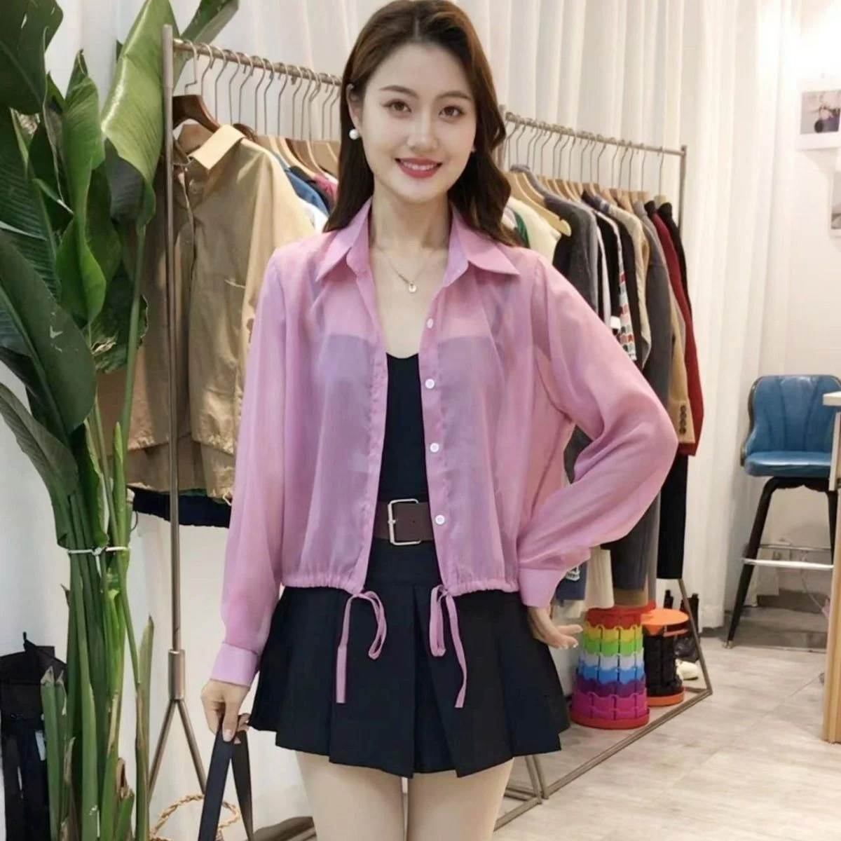 

Летний дизайн 2023: Кардиган с защитой от солнца и узором снежинок, женская верхняя одежда, белая рубашка с воротником, свободный крой