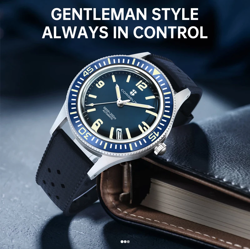 CORGEUT 50-Fathoms Dive Watch WD50F NH35 Automatic Movement 40mm Watch For Man Luminous 200m Waterproof Sapphire Vintage