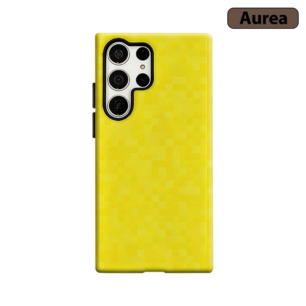 Bright Yellow Solid Phone Case for Samsung Galaxy S26 S25 Ultra S24 S23 Ultra Plus Shockproof Double layer tough Back Cover