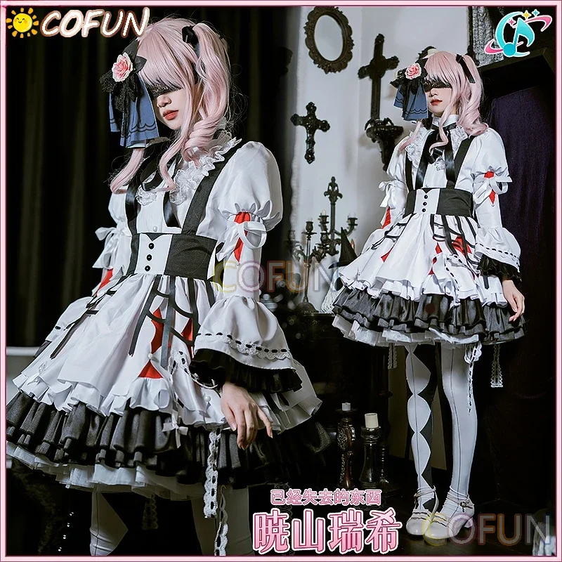 

COFUN Game Project Sekai Akiyama Mizuki Косплей Костюм PJSK Прекрасная Лолита Вечеринка Белое Платье Парик Mizu5 Униформа Женская Хэллоуин O