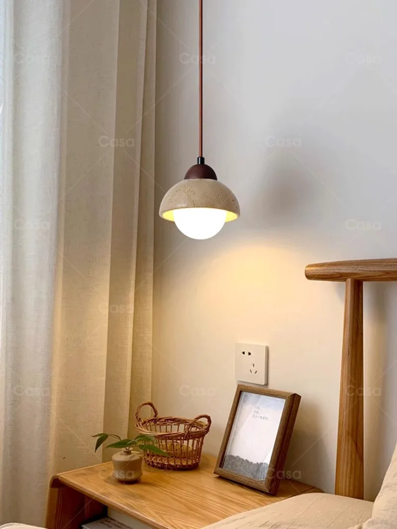

Yellow travertine bedroom bedside small chandelier cream wind retro creative homestay restaurant chandelier