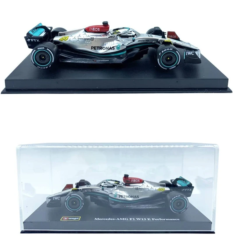 Bburago 1:43 2022 F1 Mercedes-AMG W13 #44 Hamilton #63 George Russell Alloy Toy Car Model Super Formula Die Cast