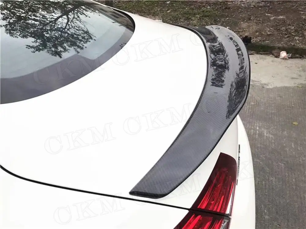 

CKMUUER Carbon Fiber for Mercedes Benz C Class W205 C205 C63 AMG 2 Door 2015-2018 Rear Trunk Lip Spoiler Boot Wings