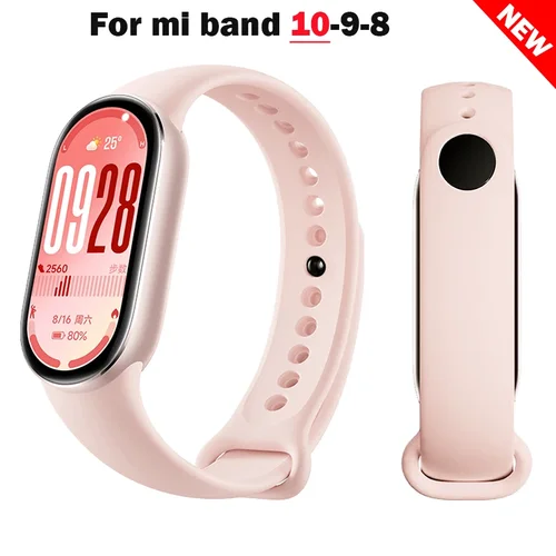Imagen 2 del producto Correa de reloj deportivo para Xiaomi Mi band 10-NFC, repuesto de correa miband10, pulsera de silicona resistente al agua smart mi band 9-8 Accesorios