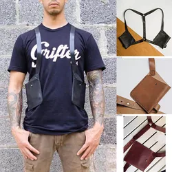 Steampunk Gothic Hidden Underarm Strap Wallet Pocket Adjustable Shoulder Phone Holster Bag Medieval Viking Double Harness Pouch
