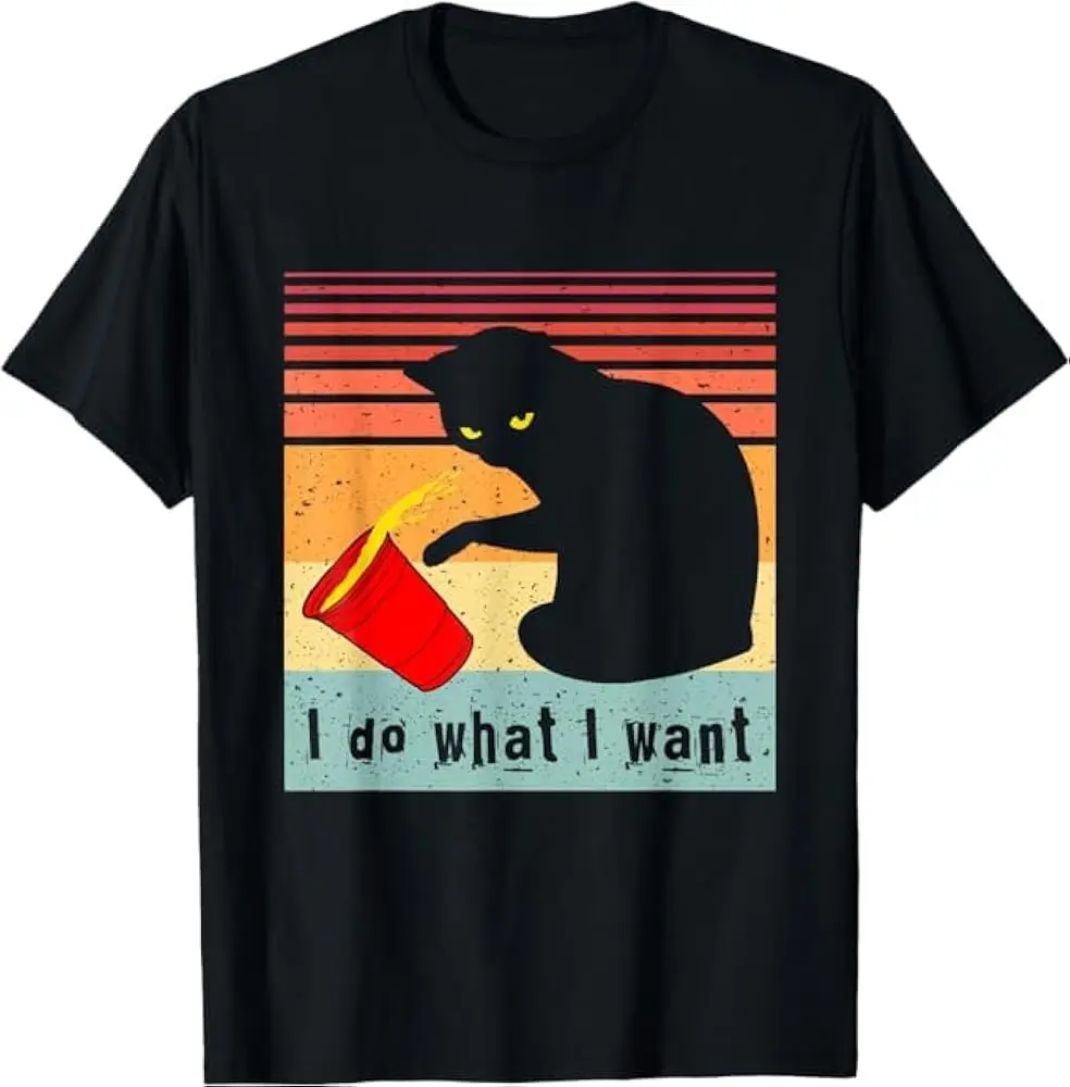 I Want Vintage  Red Cup Funny My Cat T-Shirt  Unisex T-shirts  brand vintage oversized