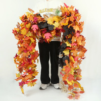 180CM Autumn Artificial Maple Leaf Fall Maple Leave Vine Wall Hanging Garland Decoration Home Garden Halloween Christmas Gift