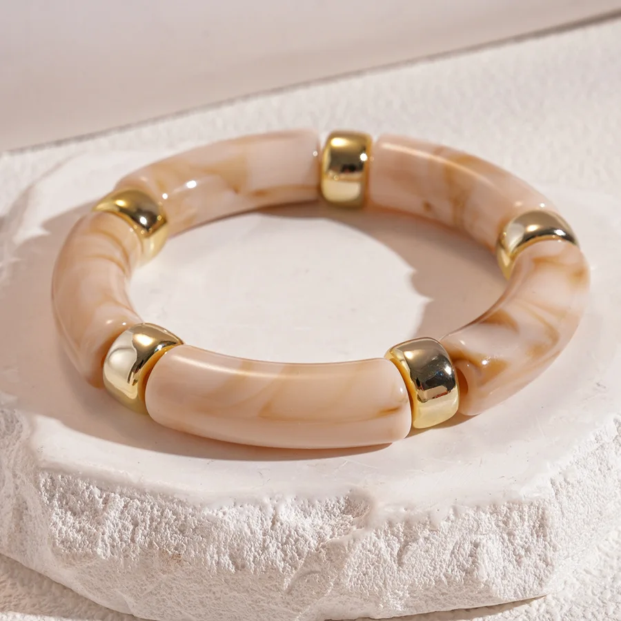 Multi-style Leopard Print Acrylic Stretchy Bracelets Set