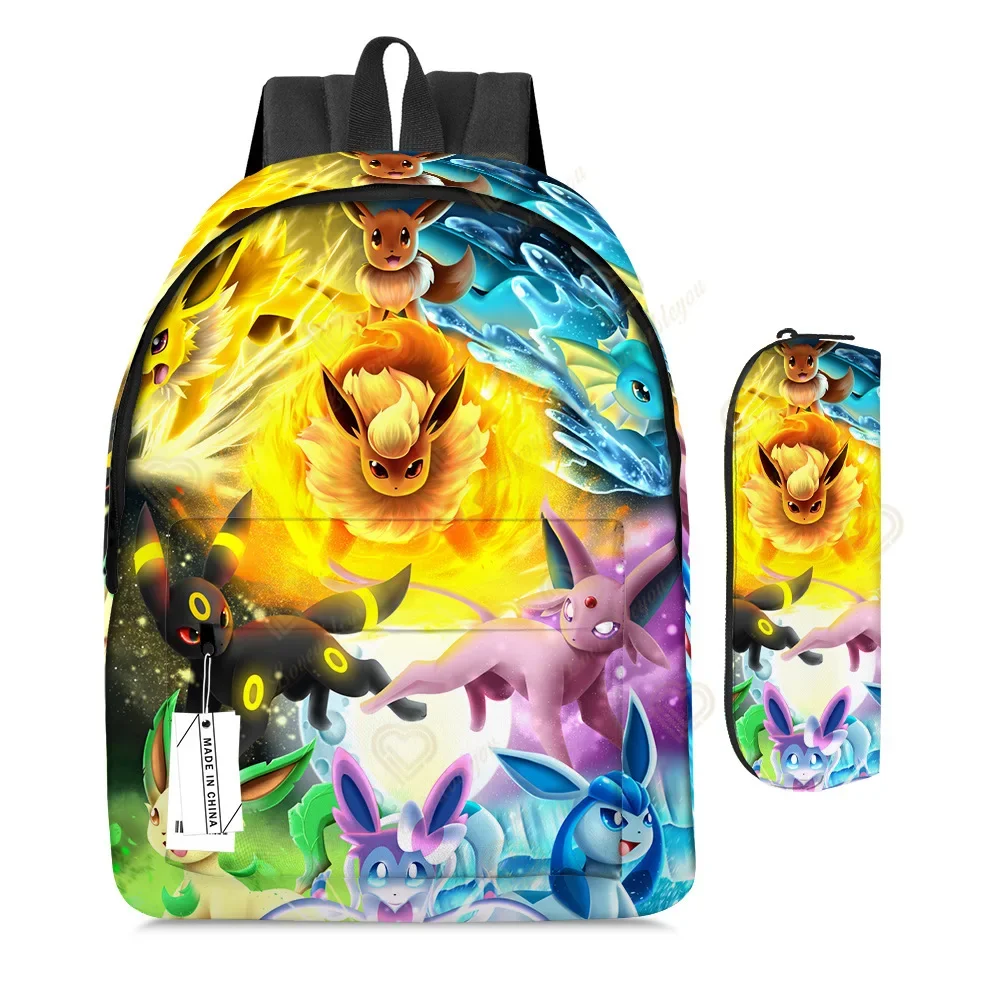 2 stks/set Anime Pikachu Pokemon Afdrukken Rugzak School Pikachu Jongens Meisjes Mode Laptop Grote Capaciteit Schooltas voor Geschenken