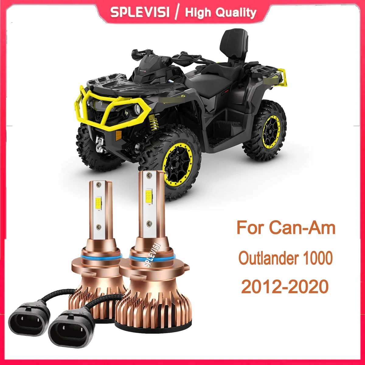 

2Pcs 9005 HB3 LED Headlight motorcycle light -latest light-diffusing tech For Can-Am Outlander 1000: 2012 2013 2014 20015-2020