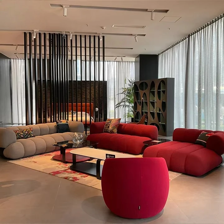

Modern Modular Sofa Set Sectional For Home Luxury Lobby Fabric Velvet Orange Sofa Couch Modernos