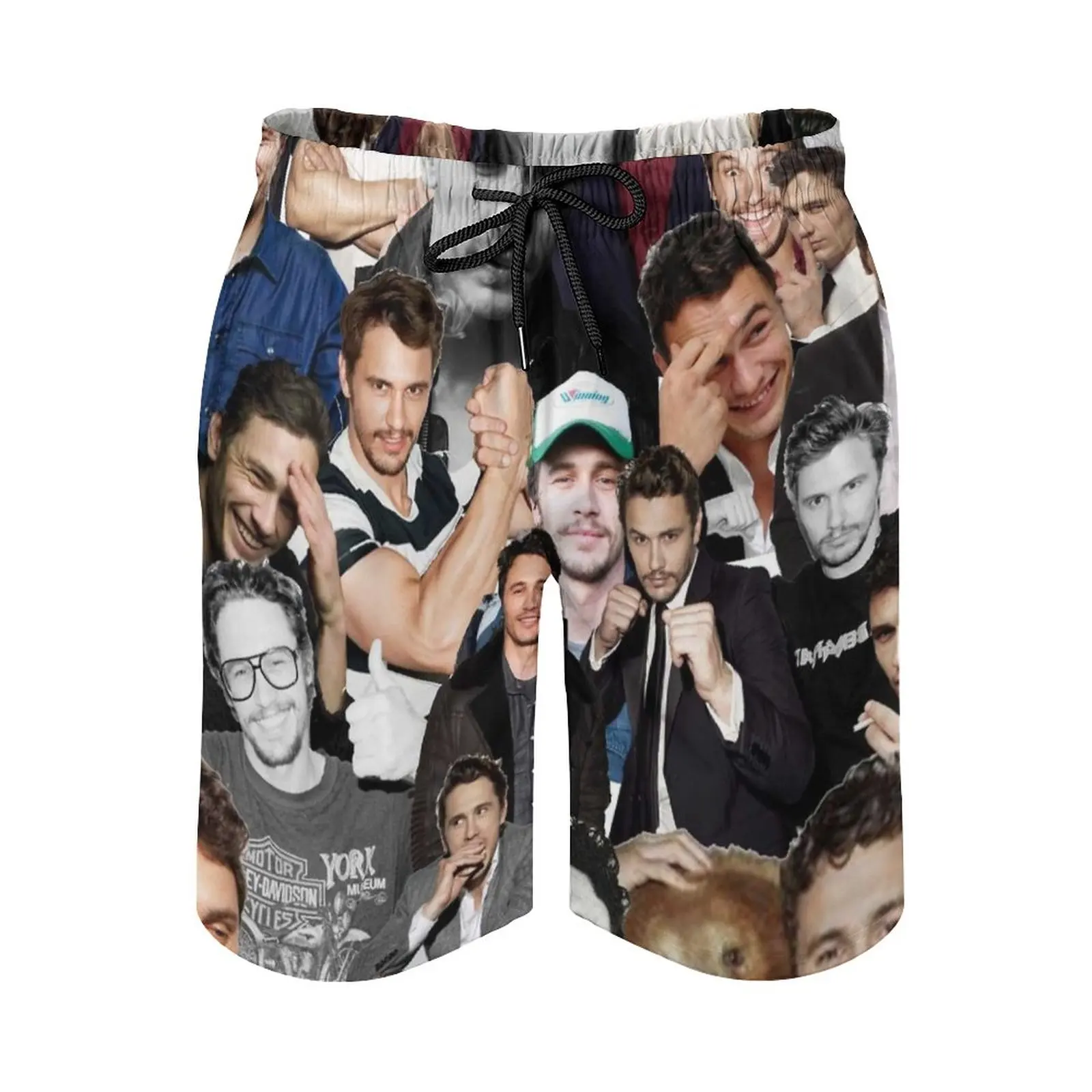 James Franco Collage Print Swim Beach Board Shorts Swimsuit Loose Men's Trunks Breathable James Franco James Franco Freaks And