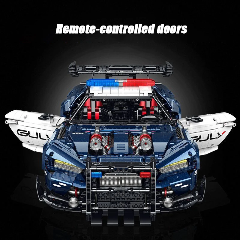 

Original Box Desktop Decoration Creative Supercar Series 1:8 Police Car Remote Control Blocks Car 10655 Vehicle Block Model Toy