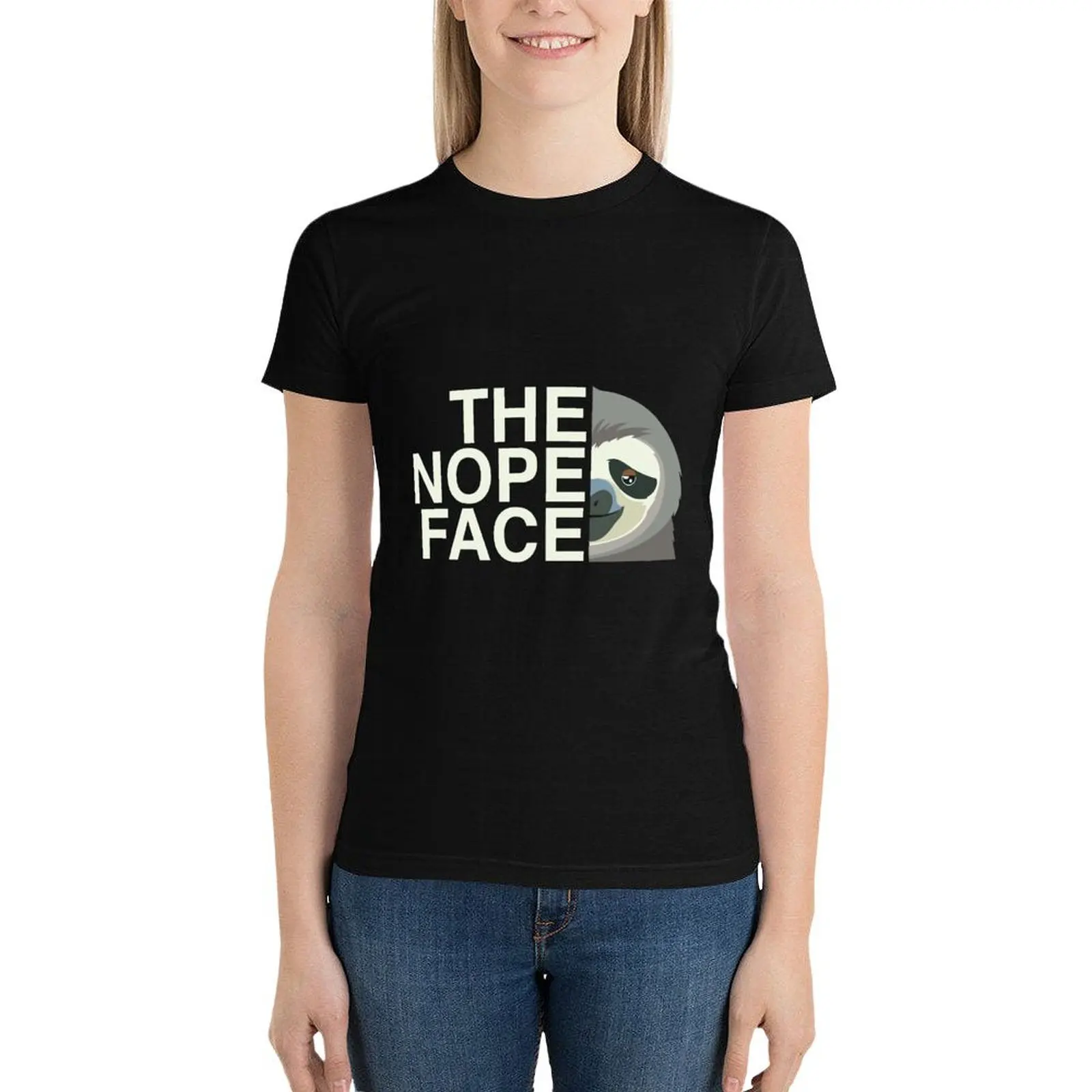 

The Nope FaceFunny Lazy Sloth Face T-Shirt cute clothes plus sizes new edition t shirts for Women