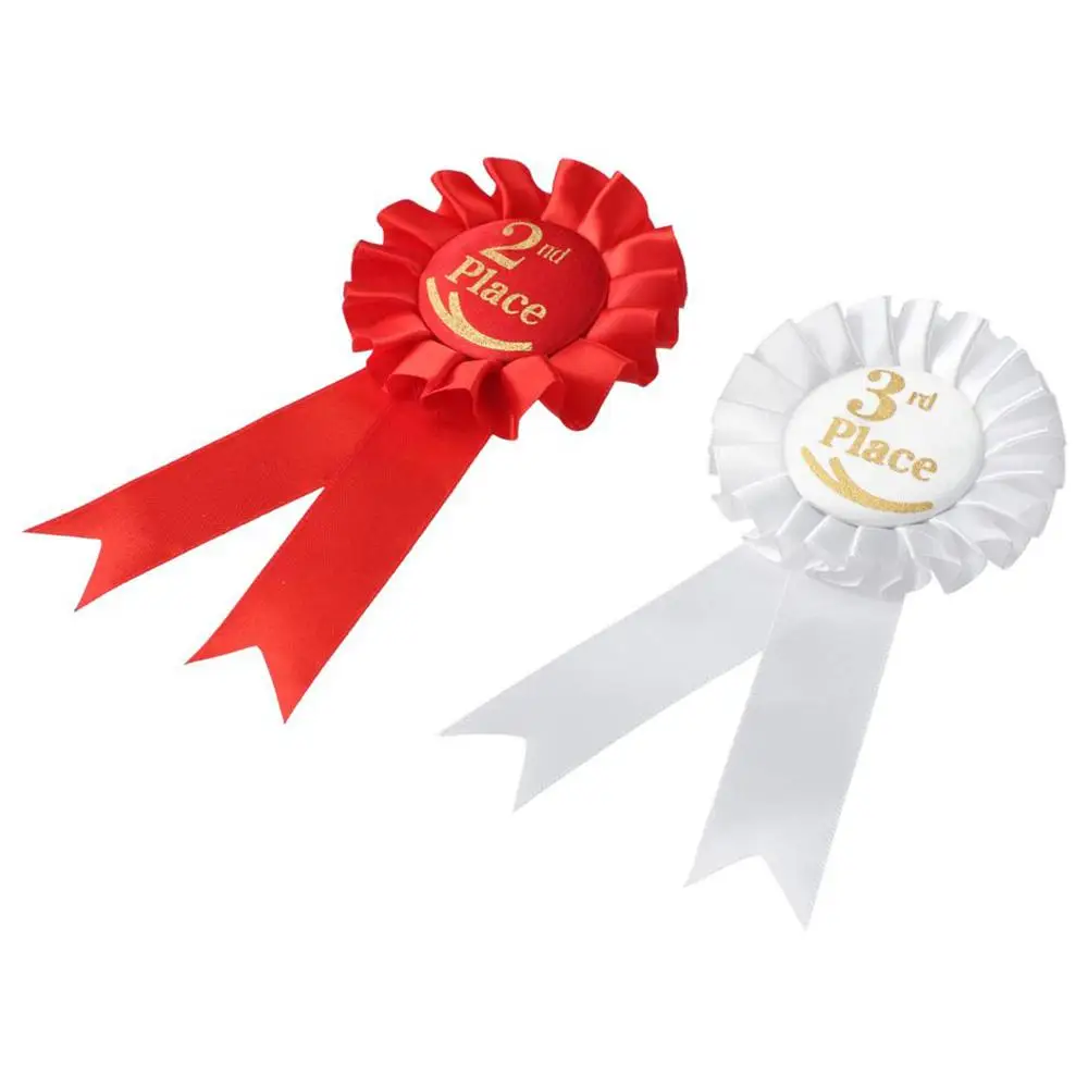 Ensemble de Prix du Ruban de Héros pour Compétition, Fournitures Scolaires, Rosette, HonTosRibbon, 1ère, 2ème, 3ème Place, 16.5x8cm