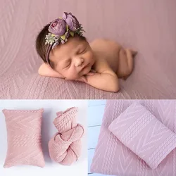 2022 Newborn knit blanket for baby photography props,pillow wrap set for newborn photo shoot