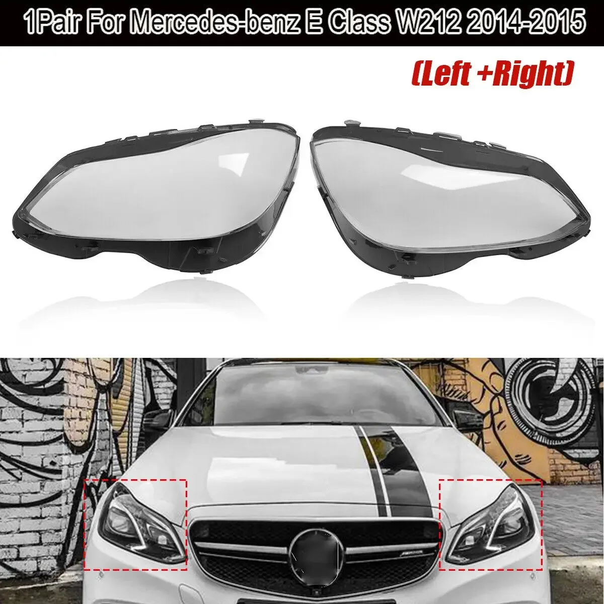 

Пара фар, крышка объектива, прозрачный абажур для Mercedes-Benz E-Class W212 E200 E260 E280 E300 E350 2014-2015 2016