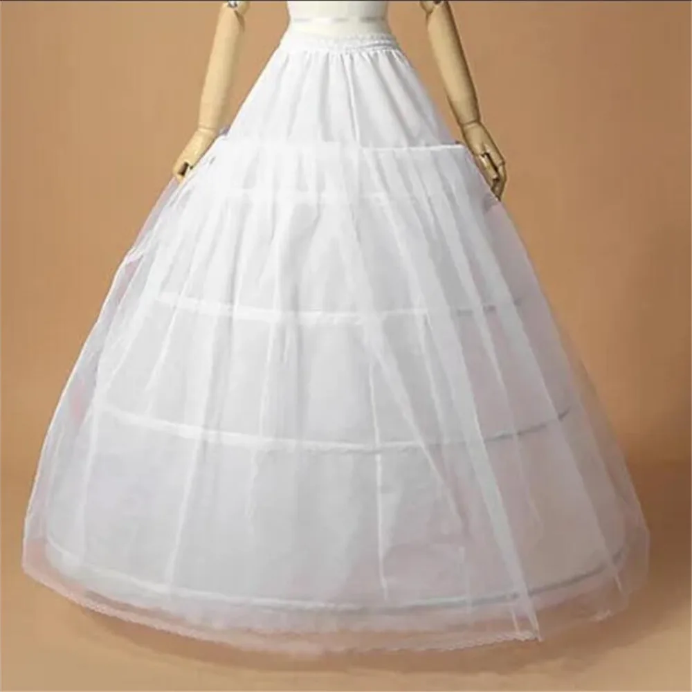 New Arrival 3Hopps Ball Gown Petticoat Underskirt Wedding Bridal Dress Jupon Mariage Halka Rockabilly With Tulle